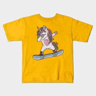 Unicorn Snowboarding Kids T-Shirt